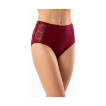 Suısy Yüksek Bel Dantelli Slip Külot Bordo