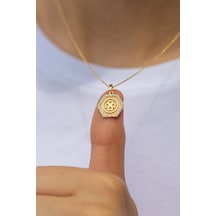 Çgk Çiğdem Gürel Kuyumculuk İçi Yoncalı Altıgen Altın Kolye Gold