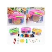 Mini Komple Dikiş Seti, 8 Renkli İplik, Makas, İğne, Mezura, Düğme Ve Taşıma Çantalı, Ev Ve Seyahat İçin Pratik Dıy Dikiş Malzemeleri