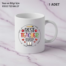 Best Teacher Tasarımlı Öğretmenler Günü Kişiye Özel İsim Baskılı Kupa Bardak Öğretmene Hediyelik Beyaz
