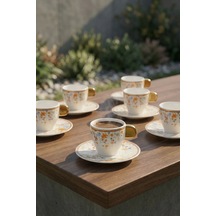 Harlow 6 Kişilik Porselen Kahve Fincanı Takımı - 90 Ml Renkli