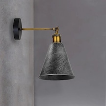 Riolight Vintage1,rustik1 Fırçalı Gri Patinalı Eskitme Mafsallı Hareketli Başlık Metal Duvar Aplik Rio Light