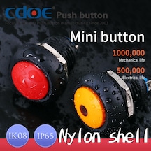 12Mm Plastik Buton Kalıcılı (On-Off) Ip65 Kırmızı
