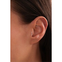 14 Ayar Altın Taşlı Slim Line Tragus Küpe