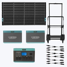 Antfea H2400 Pro Güç Kaynağı + 2 Adet Yedek Batarya + 6 Adet 400w Taşınabilir Paneli + H2400 Römorku + 3 Adet Güneş Paneli Paralelleme Kablosu 2.4 K
