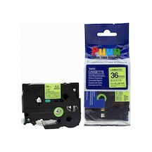 Puun Brother P-Touch TZE-C61 36MM x 8m Fosforlu Sarı Yellow Üzeri
