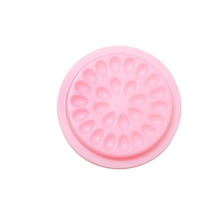 Vkemall 100 Adet 4.6cm Çaplı, Şeffaf Pvc Yapımı, Taşsız Gül Desenli, Yenilebilir Kirpik Takma Glue Tutucu Tabakları - Pembe