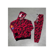 Bomii Çocuk Bape Alt Üst Takım Eşofman Takımı Kırmızı - 936290063 Kırmızı