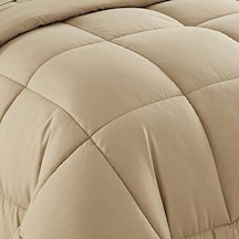 Aşağı Alternatif Yorgan Tüm Sezon Sıcaklığı Lüks Peluş Çatı Mikrofiber Dolgu Nevresim Takımı, İkiz, Boz Kahverengi Açik Mavi