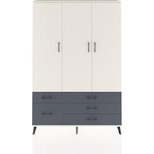 Arges Dolap 5 Raflı 5 Çekmeceli Tek Askılı 132x30x195 Aytaşı-aytaşı/antrasit Aytası/antrasıt