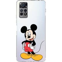 Xiaomi Redmi Note 11s Uyumlu Kamera Korumalı Kapak Mickey Mouse Tasarımlı Şeffaf Kılıf Şeffaf