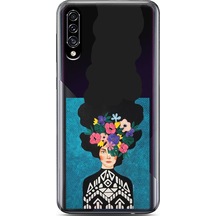 Samsung Uyumlu A30s Uzun Saçlı Kubina Tasarımlı Süper Şeffaf Telefon Kılıfı Çok Renkli