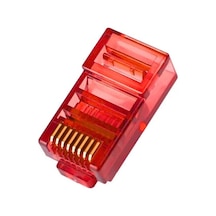 Rj45 Cat5 Cat6 8p8c Erkek Soket - Kırmızı