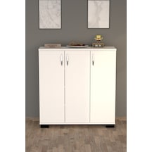 Florida Çok Amaçlı 3 Kapaklı Dolap Beyaz Beyaz