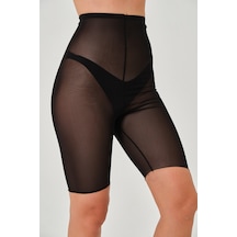 Mistirik Fenile Model Toparlayan Esnek Outdoor Spor Şort Korse Ten Renk 021 Siyah S
