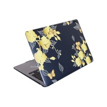 Macbook Air M1 Kılıfı 13.3 İnç A2337 A2179 A1932 Uyumlu Kristal Parlak Çiçek Desenli Sert Kapak Hard Case Koruyucu Kılıf Uv Baskılı Çizilme Önleyici Laptop Kılıfı Sarı