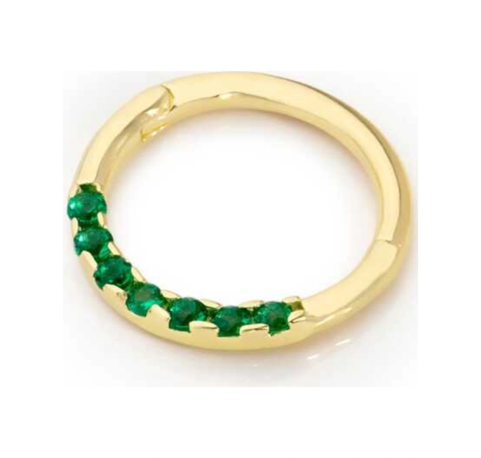 Cherry By Özkonak Gömülü Yeşil Taşlı Helix Piercing Sarı