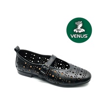 Venüs Penduline Hakiki Deri Ortopedik Kadın Casual Babet Ayakkabı siyah