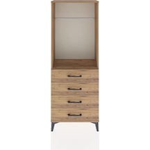 Arges Dolap Tek Raflı 4 Çekmeceli Tek Askılı 60x30x163 Çam-çam Atlas Çam