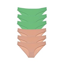 6 Adet Süper Eko Set Likralı Kadın Slip Külot Yeşil Ten Standart