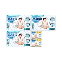 Molfix Premium Bebek Bezi Beden:4 7-14kg Maxi 126 Adet +3 Adet Islak Mendil 3'lü