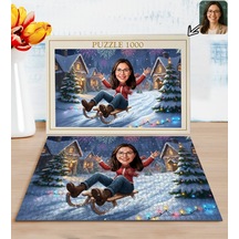 Bk Gift Kişiye Özel Kadın Yılbaşı Karikatür Tasarımlı 1000 Parça Profesyonel Puzzle-7, 1000 Puzzle, Yeni Yıl Hediyesi, Yılbaşı Hediyesi Kobitmeyencom3