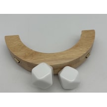Angel Çanta Aksesuar 14 Cm Oval Ahşap Burs Beyaz Renk Toplu