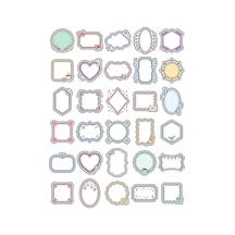 30 Adet Pastel Çerçeve Sticker Seti - Ajanda Defter Scrapbook Çok Renkli