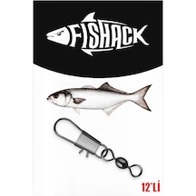 Fishack Paslanmaz Klipsli Fırdöndü Füme No: 8 12 Li