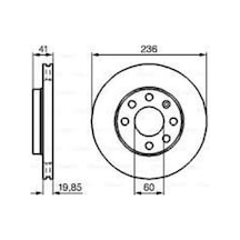 Bosch 0986478192 Ön Fren Aynası Corsa B-astra F-vectra A-ascona C-combo B 94-01 Aveo-kalos 03 236x19.9x4dl Havalı 90511111-93182291-93281952 569054