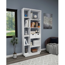 Arnetti Luma 10 Raflı Dolaplı Kitaplık Beyaz