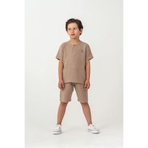 U.s. Polo Assn. Erkek Çocuk Kahverengi Bermuda Takım Us2439-c-v5 Kahverengi