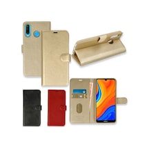 Huawei P30 Lite Kilif Cüzdanli Standli Miknatisli Kapak 446133982 - Renk / Gold Renk / Gold