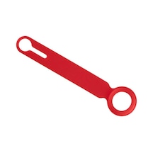 Wozlo Airtag Uyumlu Uyumlu Koruyucu Silikon Kılıf Anahtarlık - Silikon Koruma Kılıfı - Kırmızı