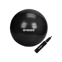 Avessa Pilates Topu 55 cm Siyah Pompalı
