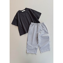 Cigit Oversize T-shirt Takım 2-10 Yaş Antrasit