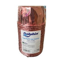 Dolphin Muffin Kağıt Karton Altın Rose Gül Cupcake Kek Kalıbı Kapsülü Kabı - 25 Adetlik 1 Paket Çok Renkli