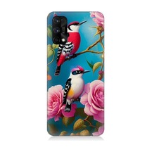 Realme 7 Pro Uyumlu Arı Kuşu Ve Gül Desenli Silikon Kılıf