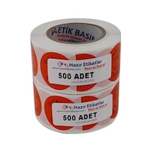 Kalite Kontrol Etiketi 30mm Çap Ruloda 500 Adet 2 Rulo Toplam 1000 Adet Turuncu Zemine Siyah Baskılı Quality Control Etiketi 124-Pembe
