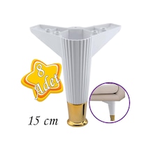 8 Adet Golden Ayak 15 Cm Beyaz Altın Gold Mobilya Kanepe Sehpa Ünite Koltuk Ayağı Baza Ayak Ayakları