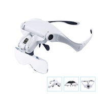 Hallow Beyaz Led Işıklı Büyüteç 5 Ayrılabilir Lensli Eller Serbest