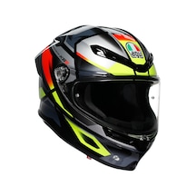 Agv E2206 Mplk Erazer Motosiklet Kaskı Siyah - Sarı - Kırmızı
