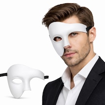 Beyaz Yarım Erkek Maske Phantom Parti &amp Amp Balo Maskesi
