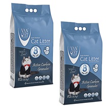 Vancat Aktif Karbon Granül İnce Taneli Kedi Kumu 2 x 10 L