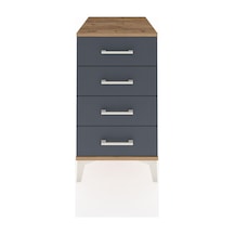 Kronos Komodin 4 Çekmeceli 44x59x80 Çam-antrasit Atlas Çam
