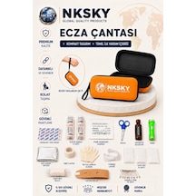 Nksky 36 Parça İlk Yardım Çantası, Turuncu Eva Çantalı İlk Yardım Seti, Bileğe Takılabilir Taşıma İpli Ecza Çantası