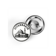 5 Adet İğneli Çanta Rozeti - Ulu Cami - Diyarbakır - 44 MM Çok Renkli