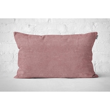 Tekli Kadife Dokulu Kırlent Kılıfı Pembe-2503 001