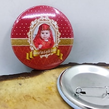 6 Ay Kınası Partisi Rozeti Resimli Metal 6 Cm İğneli Yak 10 Adet