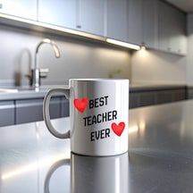 Best Teacher Ever Baskılı Kupa Model 202 Seramik Kahve Kupası Öğretmen Hediyesi Özel Tasarım Bardak Diğer